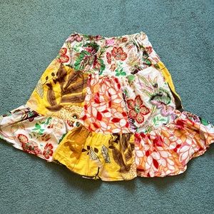 90s multi pattern boho skirt.